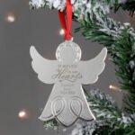 Personalised 'Forever In Our Hearts' Memorial Metal Angel Decoration