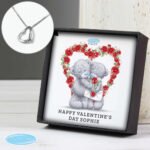 Personalised Me to You Rose Heart Design Sterling Silver Heart Necklace & Gift Box - Image 2