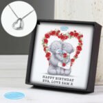 Personalised Me to You Rose Heart Design Sterling Silver Heart Necklace & Gift Box - Image 3