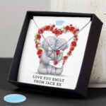 Personalised Me to You Rose Heart Design Sterling Silver Heart Necklace & Gift Box - Image 4