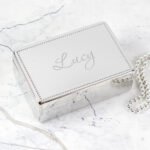 Personalised Name Only Rectangular Silver Nickel Plated Jewellery Box