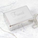 Personalised Any Message Rectangular Silver Nickel Plated Jewellery Box