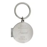 Personalised Any Message Classic Design Silver Finish Photo Keyring - Image 5