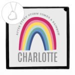 Personalised Rainbow Design Sentiment Silver Tone Necklace & Gift Box - Image 4