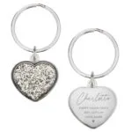 Personalised Name & Message Diamante Silver Heart Shaped Keyring - Image 6