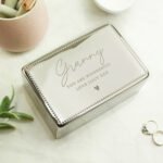 Personalised Name & Message Rectangular Silver Nickel Plated Jewellery Box