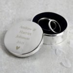 Personalised Any Message Round Silver Finish Ring Box - Image 7