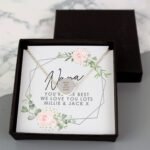 Personalised Abstract Rose Design Sentiment Silver Tone Necklace & Gift Box - Image 2