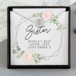 Personalised Abstract Rose Design Sentiment Silver Tone Necklace & Gift Box - Image 3