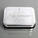 Personalised 'On Your First Holy Communion' Chrome Plated Gift Box - Image 2
