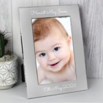 Personalised Any Message Script Font 5x7 Portrait Aluminium Silver Photo Frame