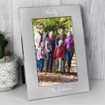 Personalised Any Message Script Font 5x7 Portrait Aluminium Silver Photo Frame - Image 4