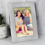 Personalised Any Message Script Font 5x7 Portrait Aluminium Silver Photo Frame - Image 5