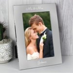 Personalised Any Message Script Font 5x7 Portrait Aluminium Silver Photo Frame - Image 7