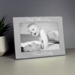 Personalised Any Message 7x5 Landscape Silver Aluminium Photo Frame - Image 2