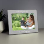 Personalised Any Message 7x5 Landscape Silver Aluminium Photo Frame - Image 3