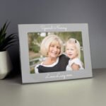 Personalised Any Message 7x5 Landscape Silver Aluminium Photo Frame - Image 5