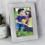 Personalised Any Message 5x7 Portrait Silver Aluminium Photo Frame - Image 2