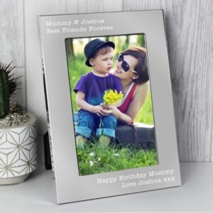 P0102X10 Personalised Any Message 5x7 Portrait Silver Aluminium Photo Frame 2