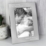 Personalised Any Message 5x7 Portrait Silver Aluminium Photo Frame - Image 3