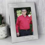 Personalised Any Message 5x7 Portrait Silver Aluminium Photo Frame - Image 4