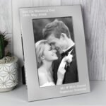 Personalised Any Message 5x7 Portrait Silver Aluminium Photo Frame - Image 5