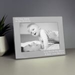 Personalised Any Message 7x5 Landscape Silver Aluminium Photo Frame - Image 3