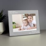 Personalised Any Message 7x5 Landscape Silver Aluminium Photo Frame - Image 4