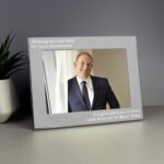 Personalised Any Message 7x5 Landscape Silver Aluminium Photo Frame - Image 5