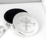 Personalised 'On Your Christening' Round Silver Nickel Plated Trinket Box - Image 2