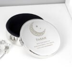 Personalised Eid & Ramadan Round Silver Nickel Plated Trinket Box - Image 3