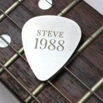 Personalised Name & Year Silver Stainless Steel Plectrum