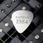 Personalised Name & Year Silver Stainless Steel Plectrum - Image 3