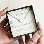 Personalised Botanical Design Wedding Sentiment Silver Tone Necklace & Gift Box - Image 2