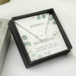 Personalised Botanical Design Wedding Sentiment Silver Tone Necklace & Gift Box - Image 3