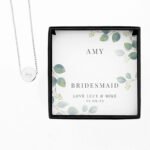 Personalised Botanical Design Wedding Sentiment Silver Tone Necklace & Gift Box - Image 5