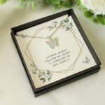 Personalised Botanical Design Sentiment Silver Plated Butterfly Necklace & Gift Box - Image 5