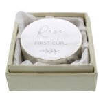 Personalised Botanical Design First Tooth/Curl Round Silver Nickel Plated Trinket Box - Image 5