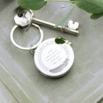 Personalised 'Your Wings Were Ready' Memorial Round Silver Finish Photo Keyring - Image 2