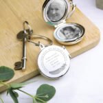 Personalised 'Your Wings Were Ready' Memorial Round Silver Finish Photo Keyring - Image 4