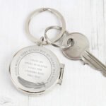 Personalised 'Your Wings Were Ready' Memorial Round Silver Finish Photo Keyring - Image 6