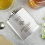 Personalised 'Emergency Supply' Stainless Steel Hip Flask - Image 2