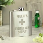 Personalised 'Emergency Supply' Stainless Steel Hip Flask - Image 3