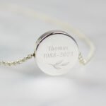 Personalised Botanical Design Silver Finish Disc Necklace & Photo Upload Gift Box - Image 3