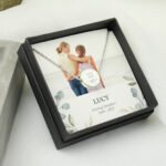 Personalised Botanical Design Silver Finish Disc Necklace & Photo Upload Gift Box - Image 5