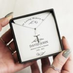 Personalised 'In Loving Memory' Sentiment Silver Finish Cross Necklace & Gift Box - Image 5