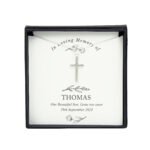 Personalised 'In Loving Memory' Sentiment Silver Finish Cross Necklace & Gift Box - Image 7