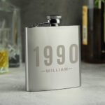 Personalised Year & Name Stainless Steel Hip Flask