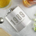 Personalised Year & Name Stainless Steel Hip Flask - Image 2