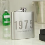 Personalised Year & Name Stainless Steel Hip Flask - Image 3